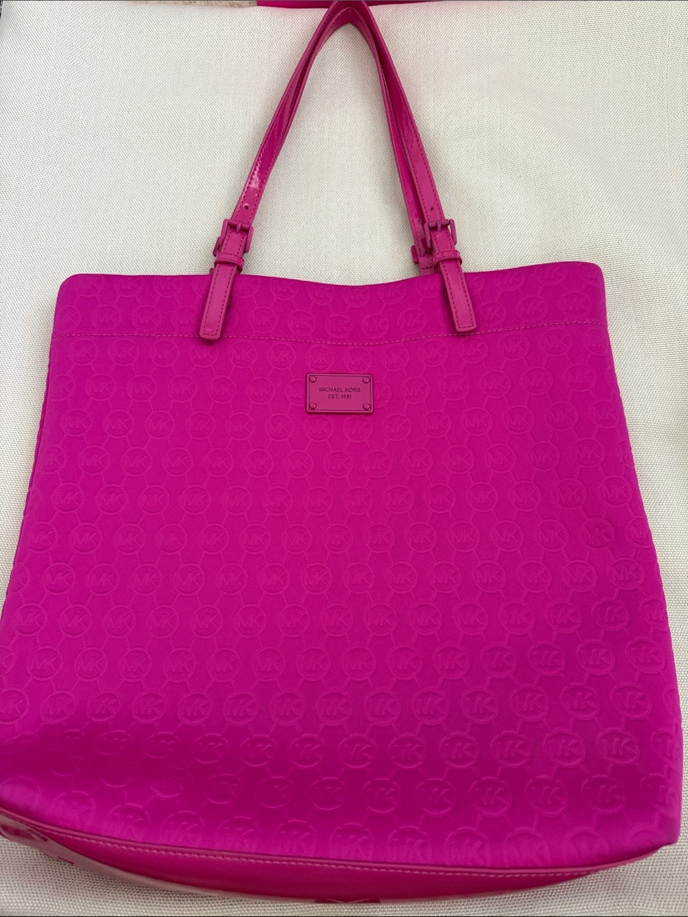 Michael Kors Hot Pink Embossed Tote